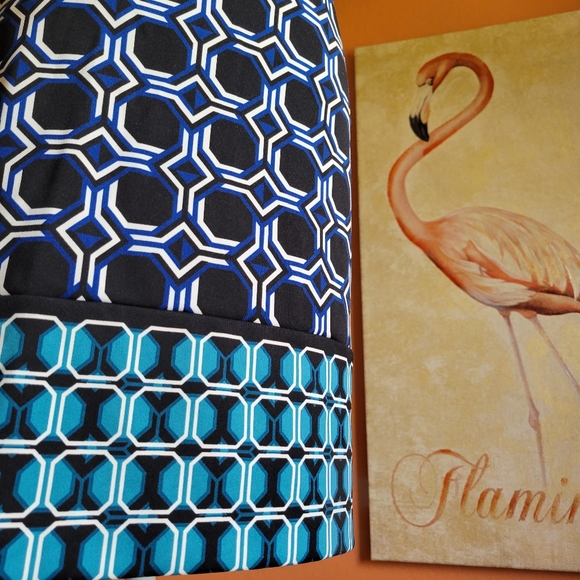 Liz Claiborne Geometric Print Sheath Dress Blue 10 - Picture 4 of 15